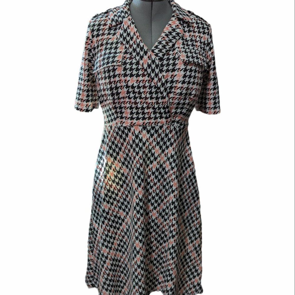 Women's Retro Shelby & Palmer Fit & Flare Houndstooth Dress, Size 10